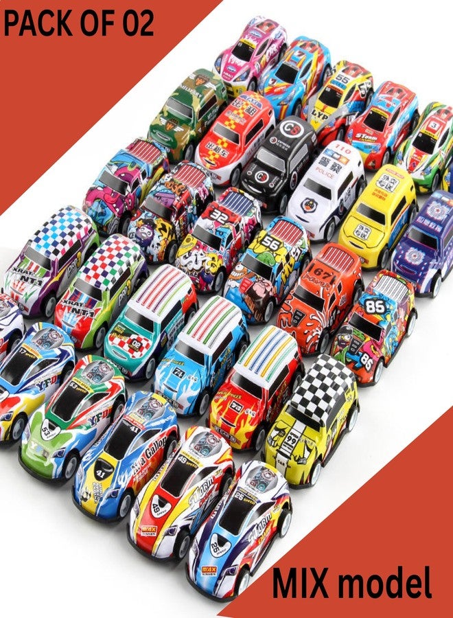 VRION® Collectible Die-Cast Model Caars 1:64 Scale Mini Metal Die Cast Car Push & Go Racing Cars Play Set for Cake Decorations Vehicles Car for Kids,Birthday Gifts (Assorted Colours)(Set of 2 Cars) - Image 2
